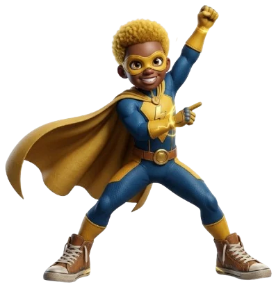 Voltrón, el héroe de la energía, personaje infantil de la Liga de la Sostenibilidad